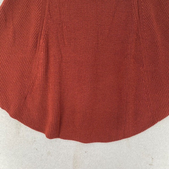 Moss Rose Poncho ONE SIZE Sweater Cover Up Cowl neck Orange - Picture 7 of 11